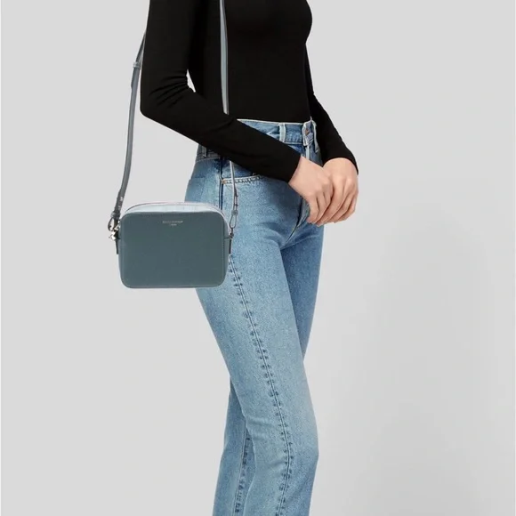 Aspinal of London Leather Crossbody Bag Blue - Picture 2 of 6